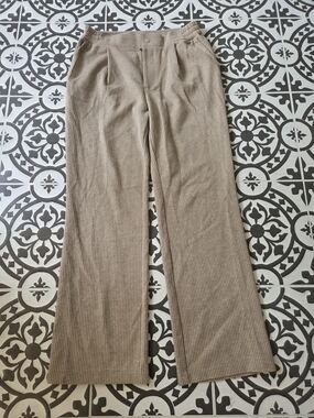 Varley Neutral Ribbed Wide-Leg Pants